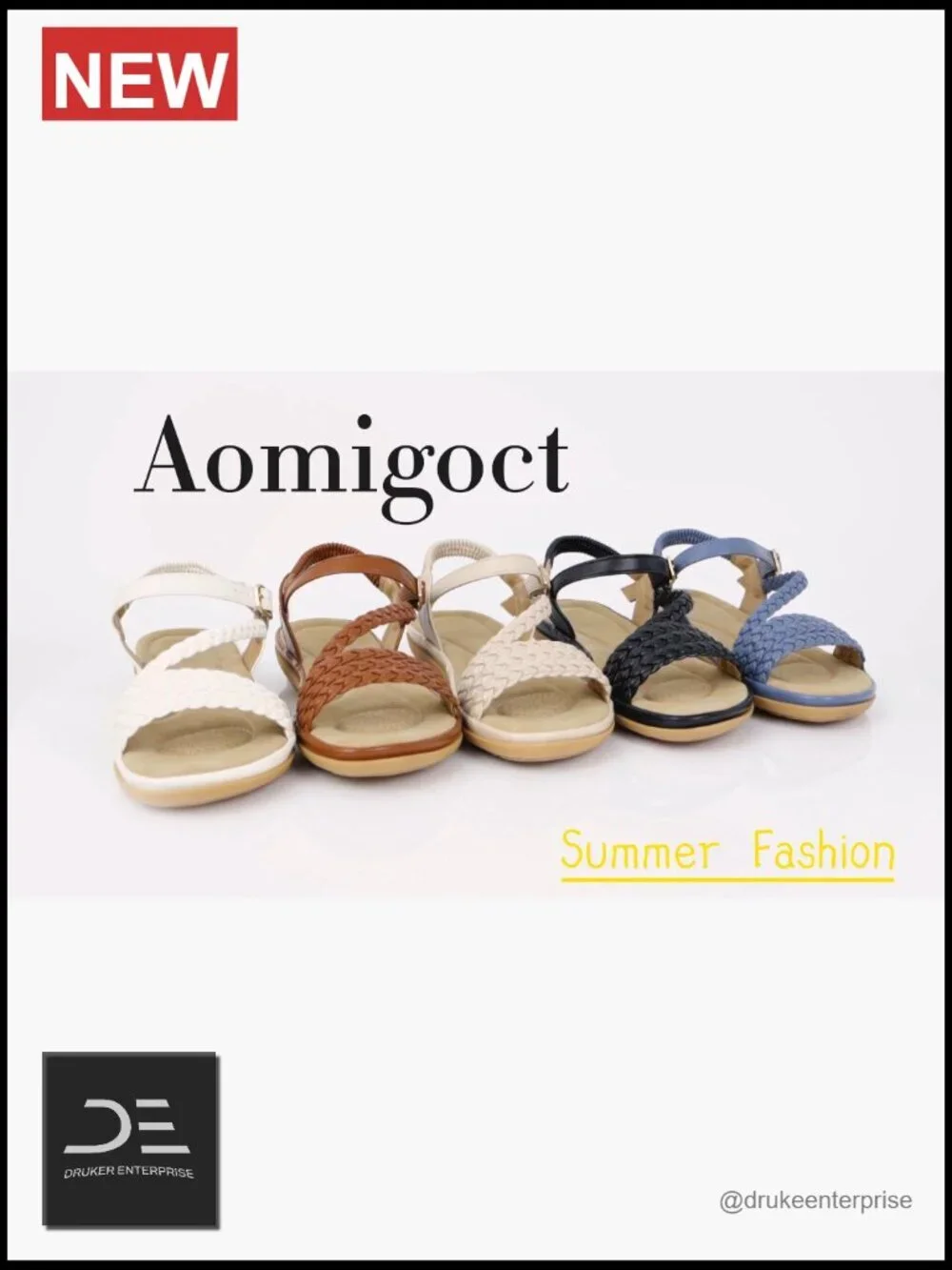 Comfortable Strappy Flats Sandals - Non-Slip TPR Soles